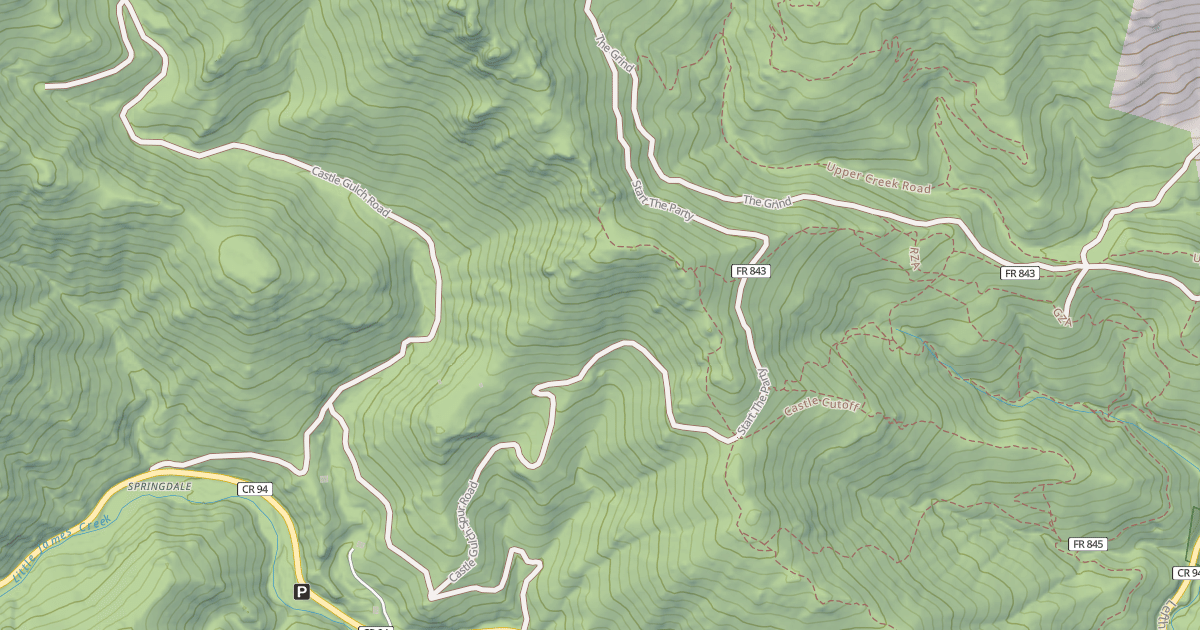 Map preview of CASTLE GULCH SPUR