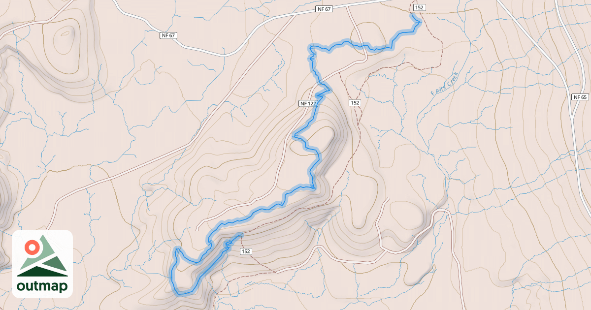 Map of Falls Creek NWTA Trail 152