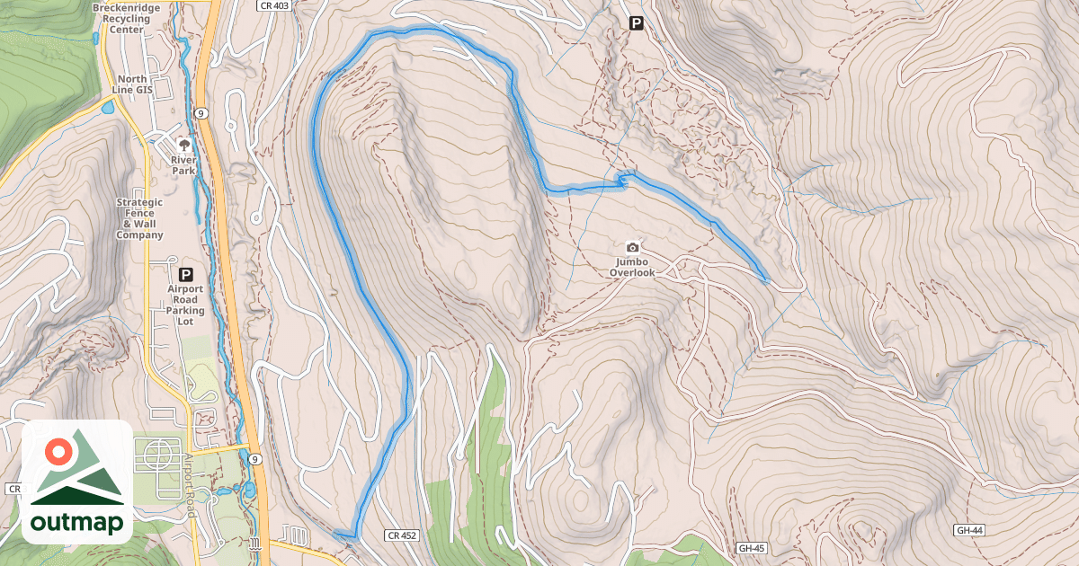 Map of Upper Flume Trail