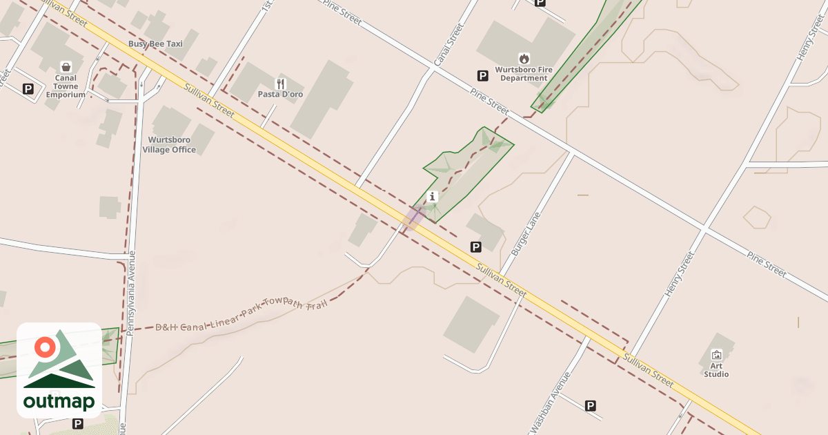 Map of D&H Canal Linear Park Towpath Trail