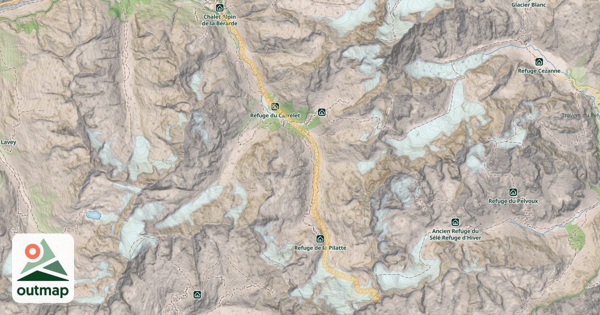 Map of Col de la Condamine — La Bérarde