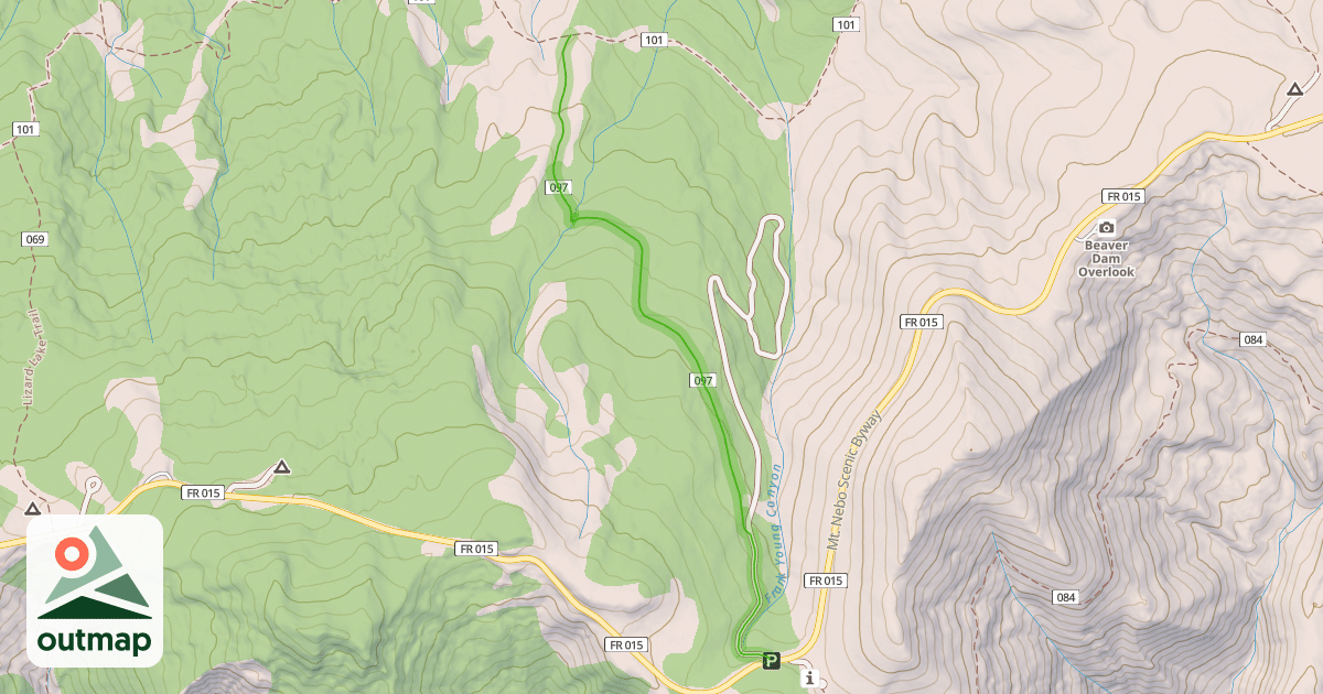 Map of Frank Young Canyon Trail