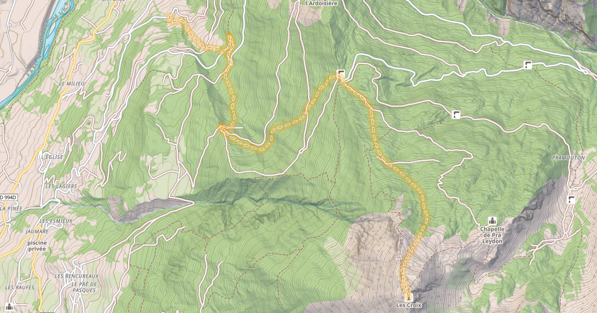 Map preview of Mont Orel — Les Jourcins