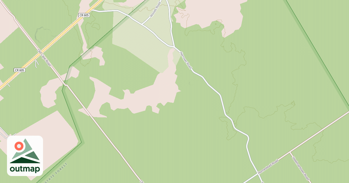 Map of Narrows Road Trail