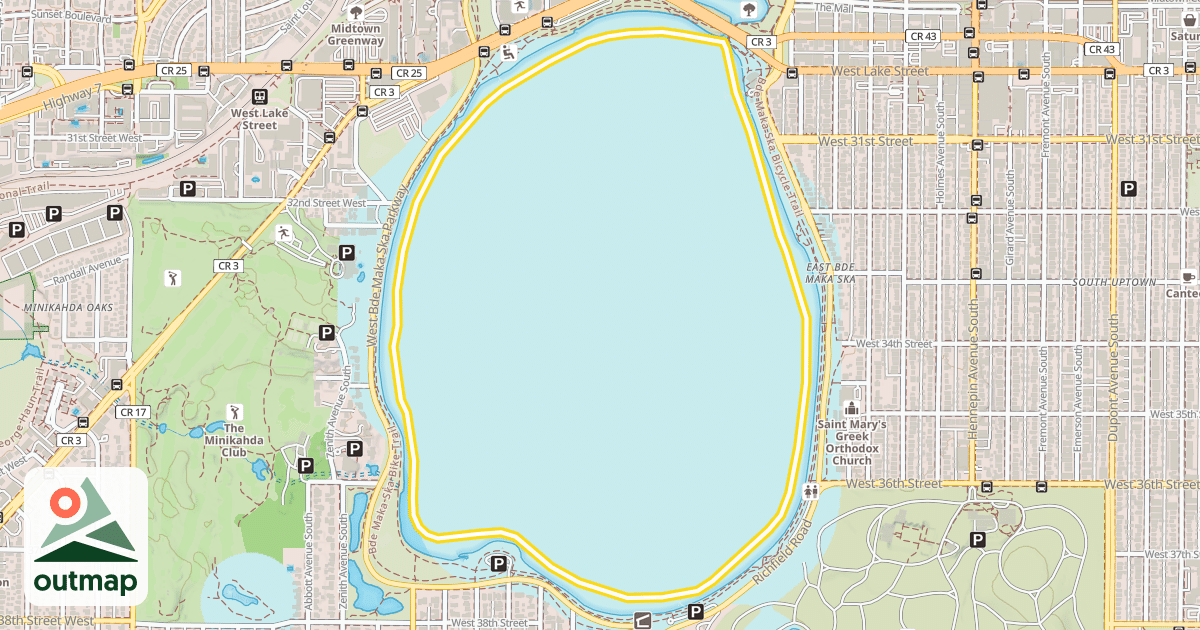 Map of Bde Maka Ska Lake Trail