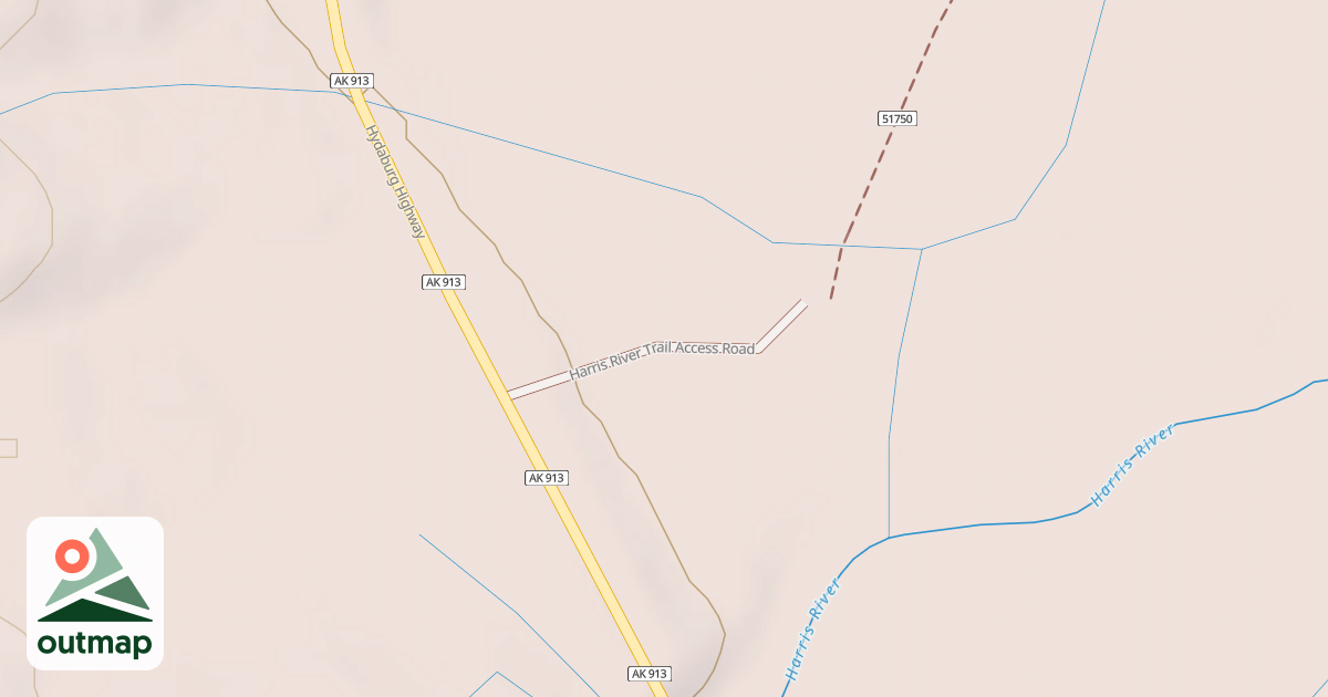 Map of HARRIS RIVER TRAIL ACCESS