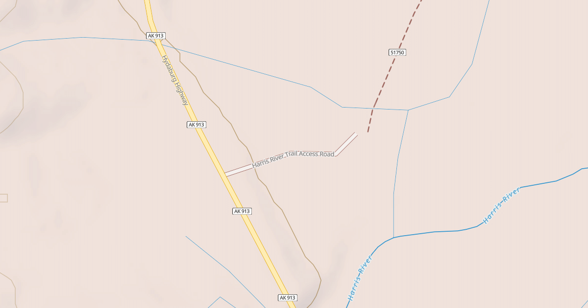 Map preview of HARRIS RIVER TRAIL ACCESS