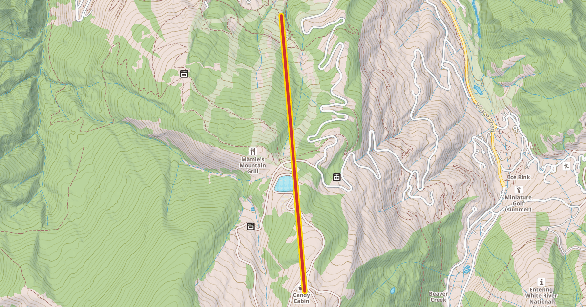 Map preview of Upper Beaver Creek Mountain Express Lift