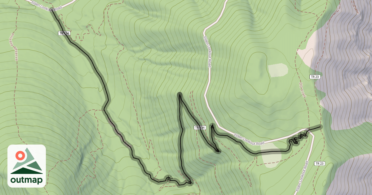 Map of Upper Oldham Trail