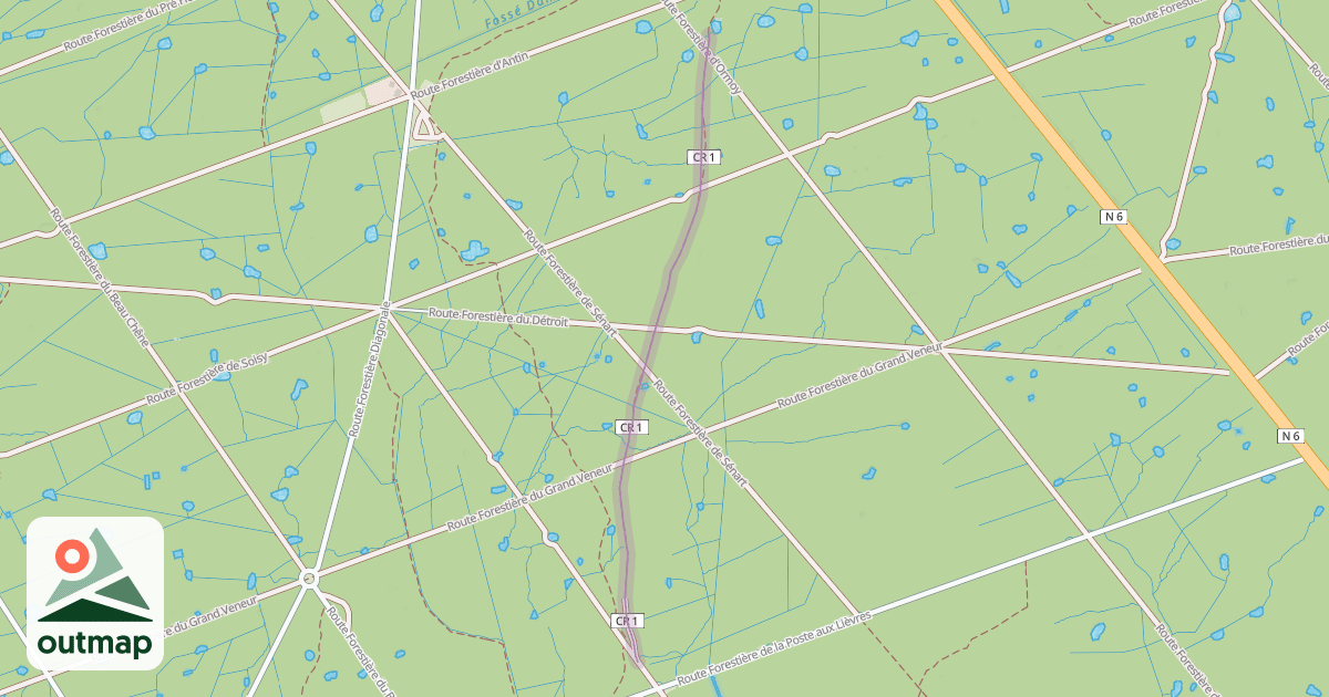 Map of Chemin de Traverse de la Forêt de Sénart