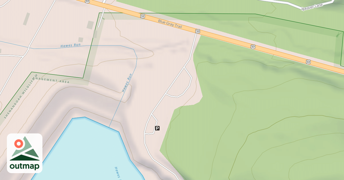 Map of HAWES RUN