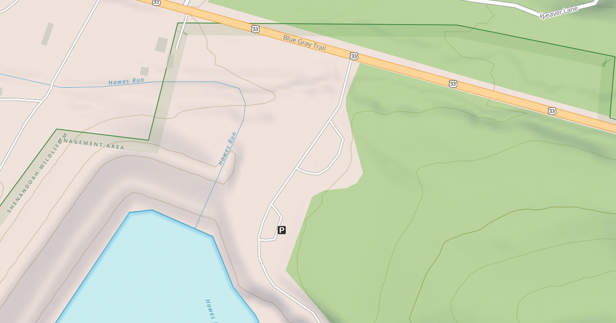 Map preview of HAWES RUN