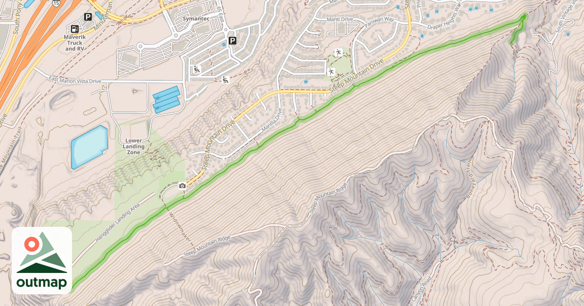 Map of Bonneville Shoreline Trail - Steep Mountain Section
