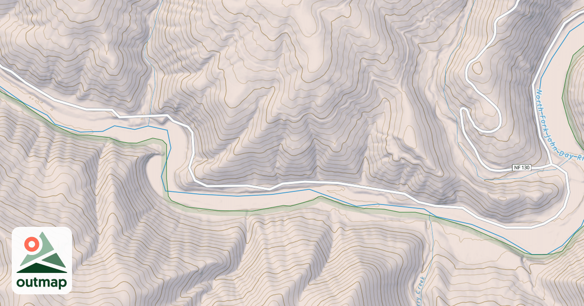 Map of NORTH FORK RIVER ROAD