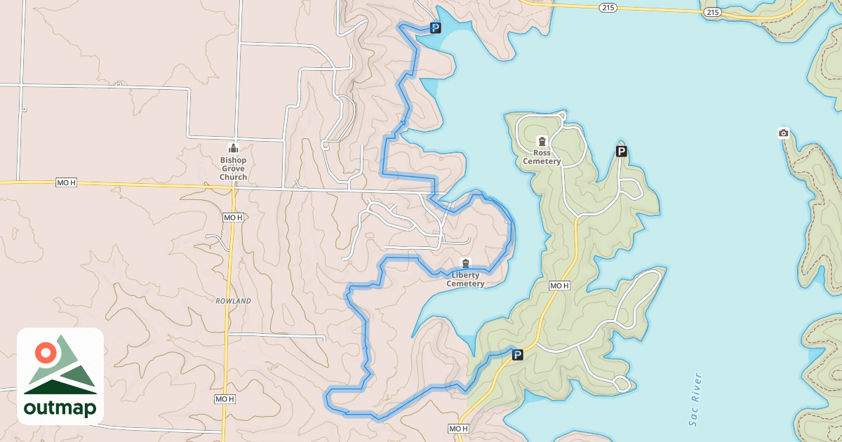 Map of Rutledge Bluff Overlook Trail