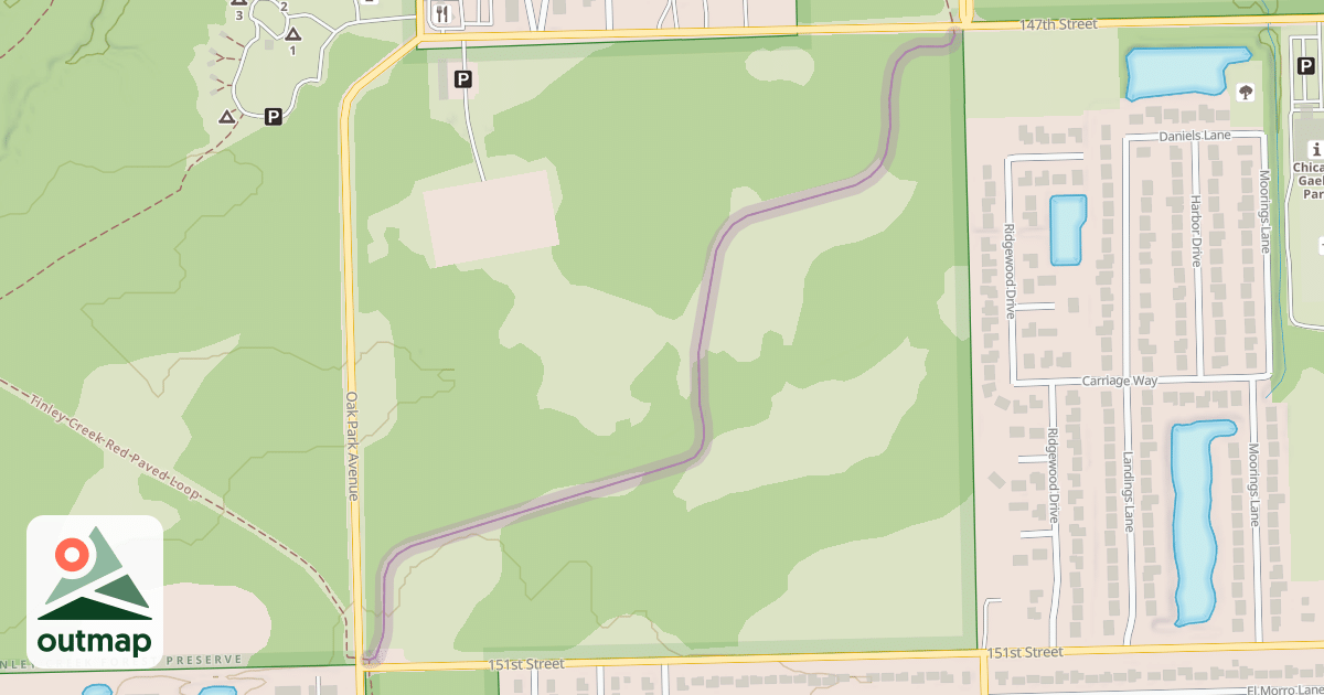 Map of Tinley Creek Red Paved Loop