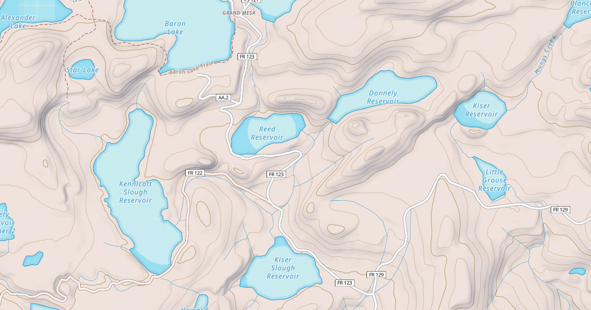 Map preview of OLD GRAND MESA ROAD