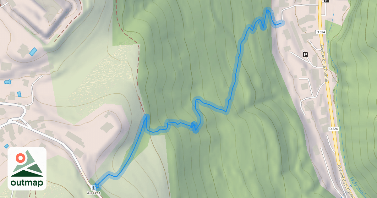 Map of Chemin de la Combe de Gières