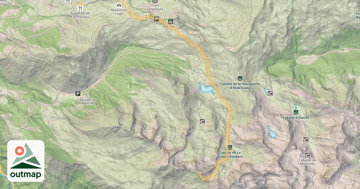 Map of Pic de Léviste — Station de Hautacam - Col de Tramassel ou de Buraou