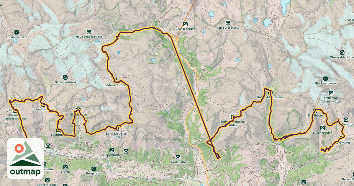 Map of Eagle Walk - East Tyrol