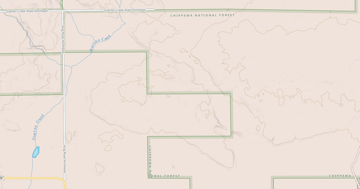 Map preview of EVERTON CREEK SPUR B