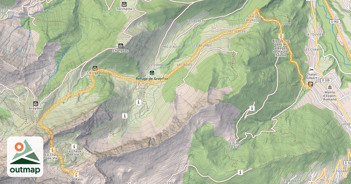Map of Col Ratti — Essert-Romand