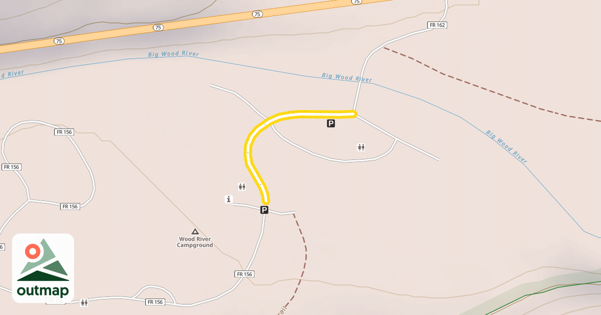 Map of Wood River Campground Road