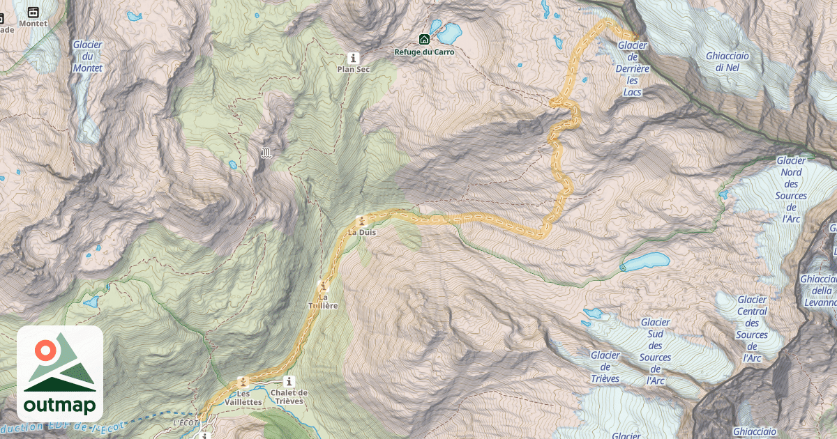 Map of Col d'Uja — L'Écot