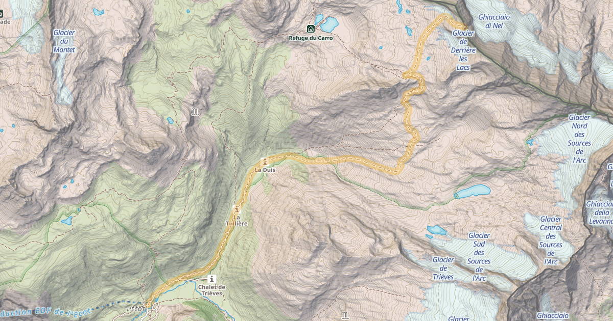 Map preview of Col d'Uja — L'Écot