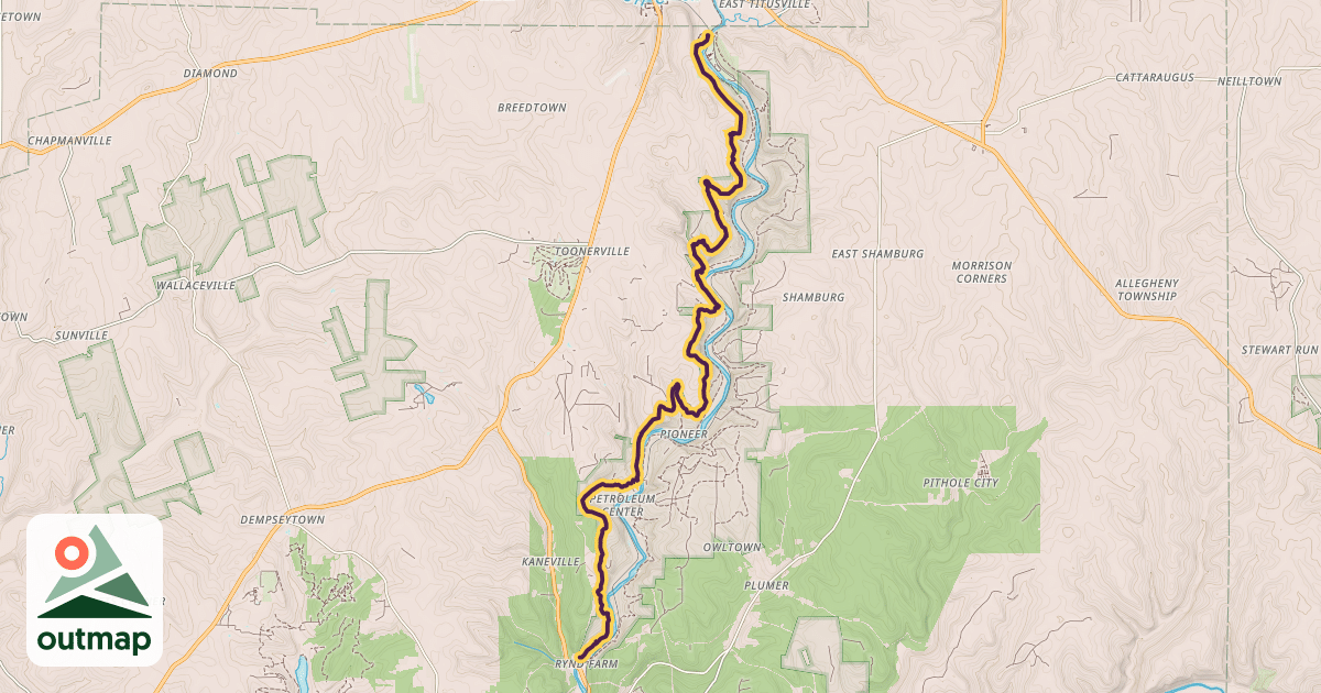 Map of Gerard Hiking Trail