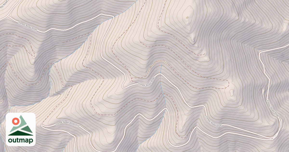 Map of FOREST MOUNTAIN ROAD