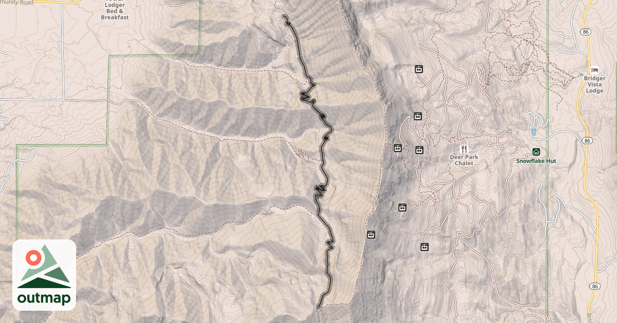 Map of Bridger Foothills Trail