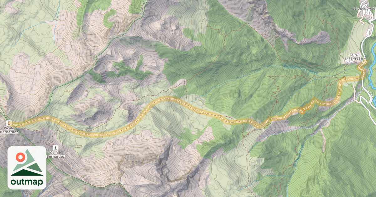 Map of Pic de Bernadez — Saint-Barthélémy