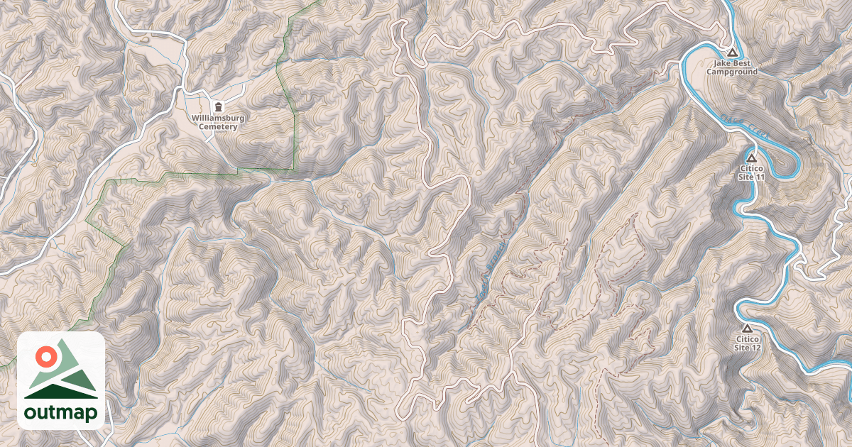 Map of LOST COVE BRANCH