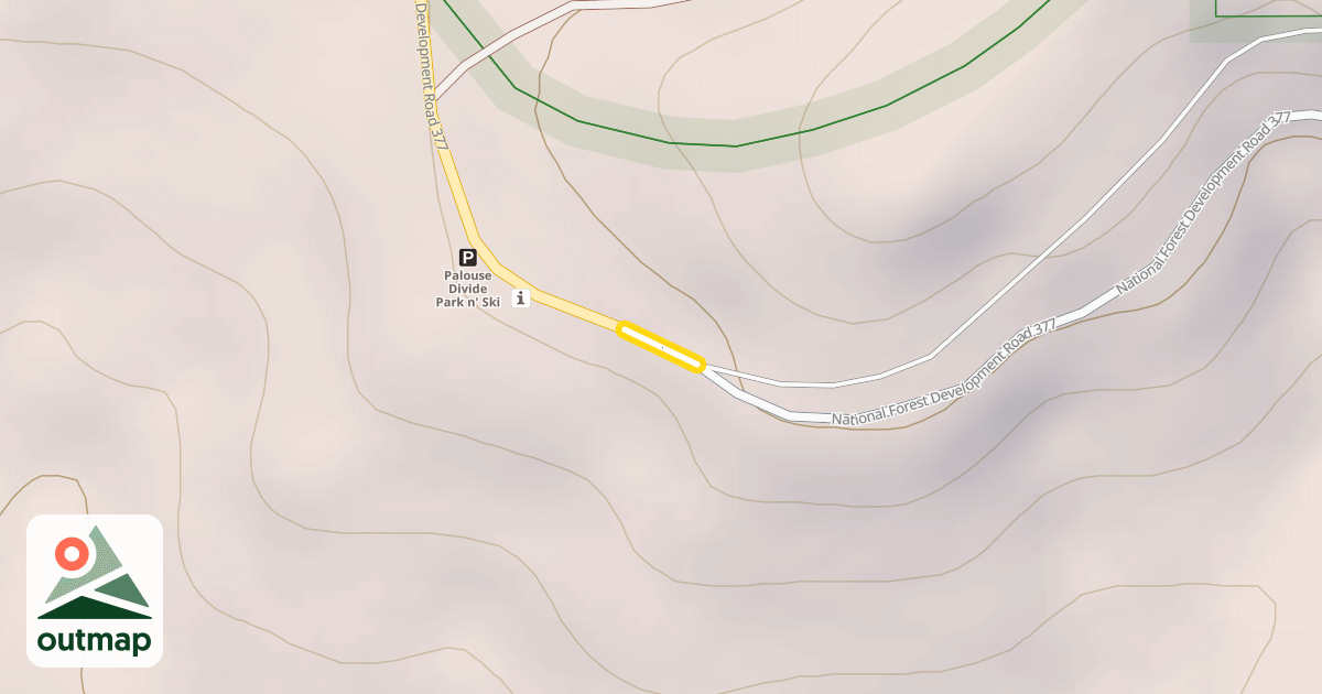 Map of National Forest Development Road 377