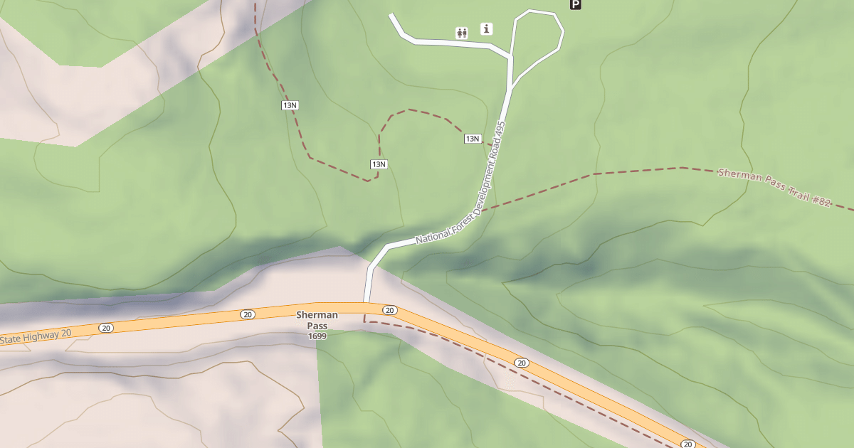 Map preview of KETTLE CREST TRAILHEAD - ADMIN