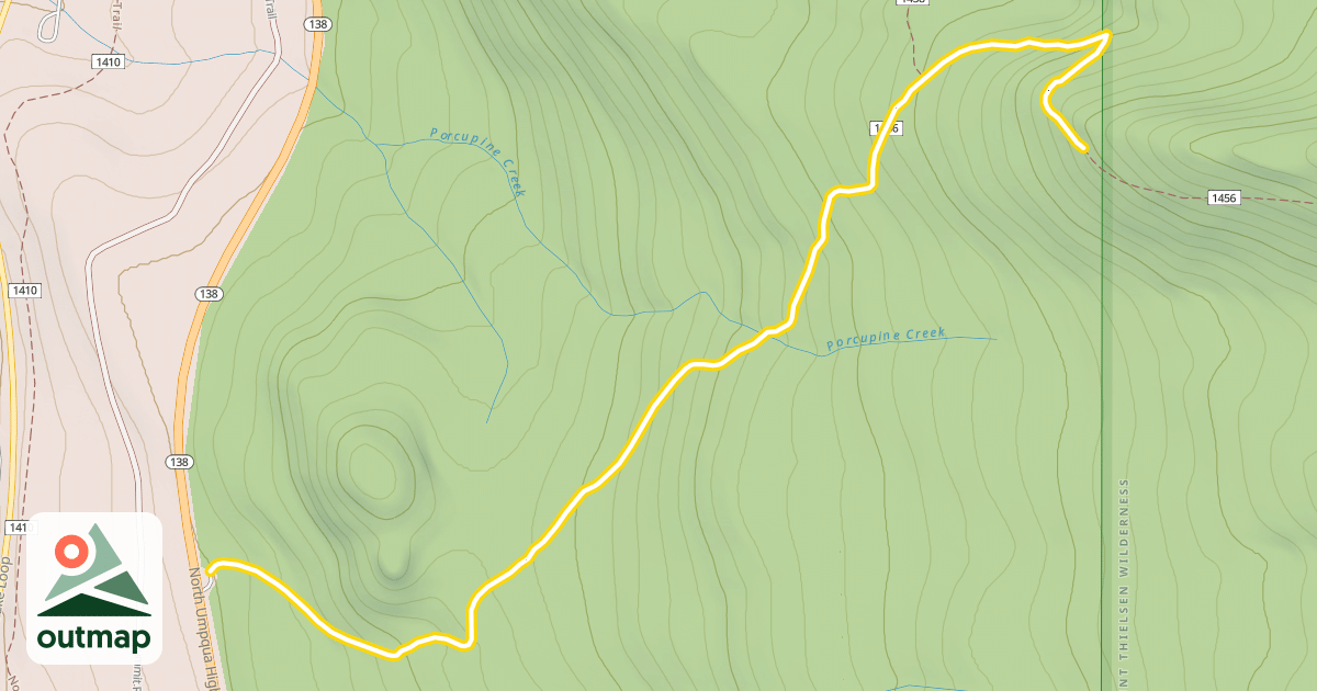 Map of Mount Thielsen Trail