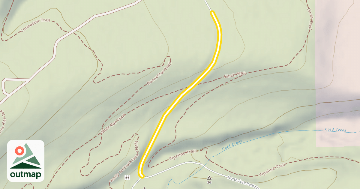 Map of North Fork Park Road