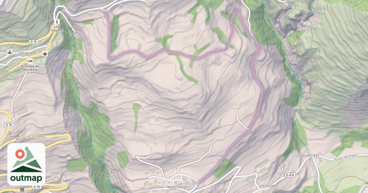 Map of Piste de Montcheny