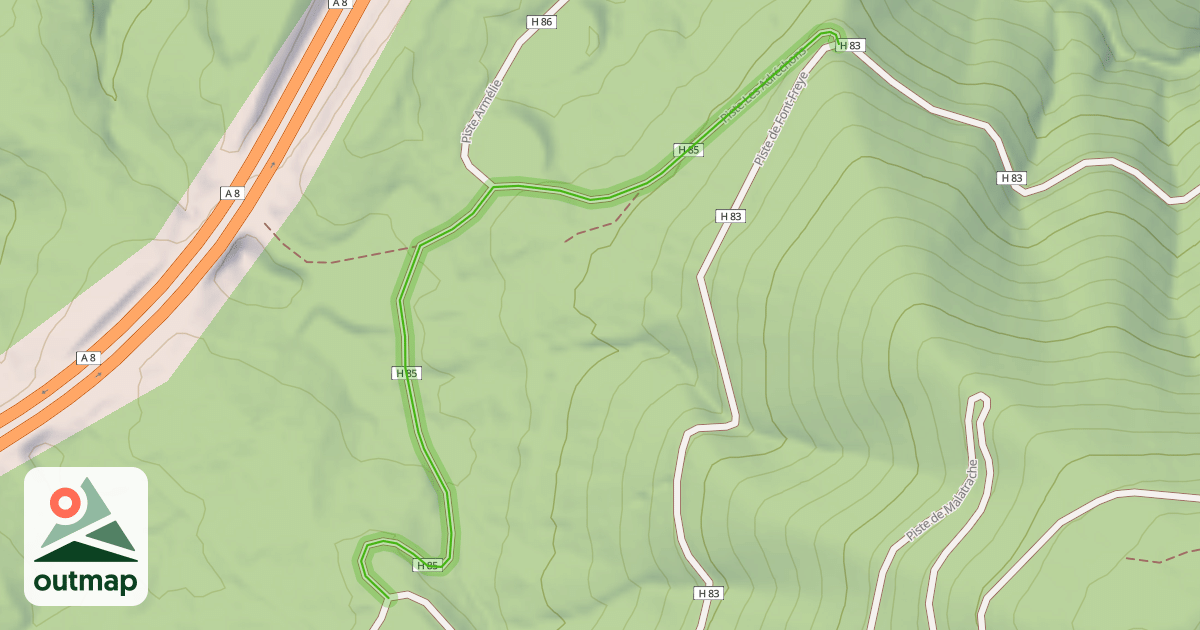 Map of Piste Les Adréchons