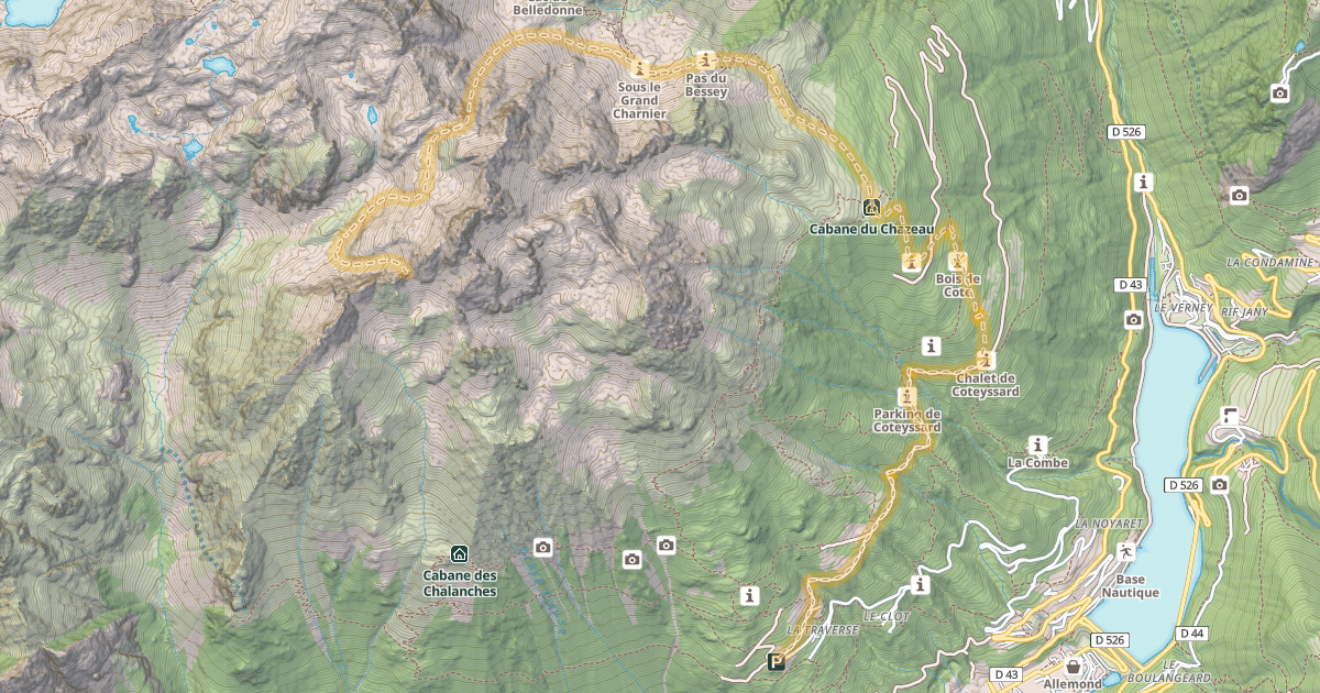 Map preview of Col de la Portette — Allemond-La-Traverse