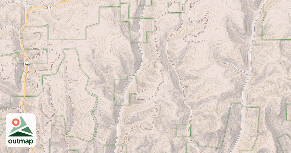 Map of Susquehannock State Forest Snowmobile Trails