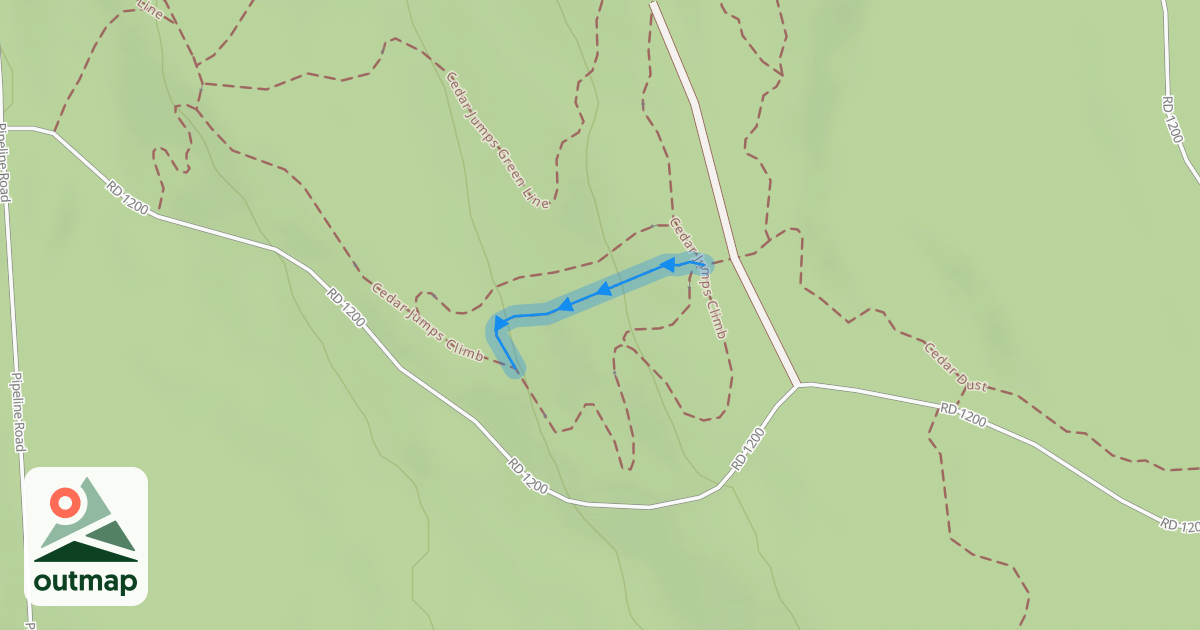 Map of Cedar Dust Blue Drop Line