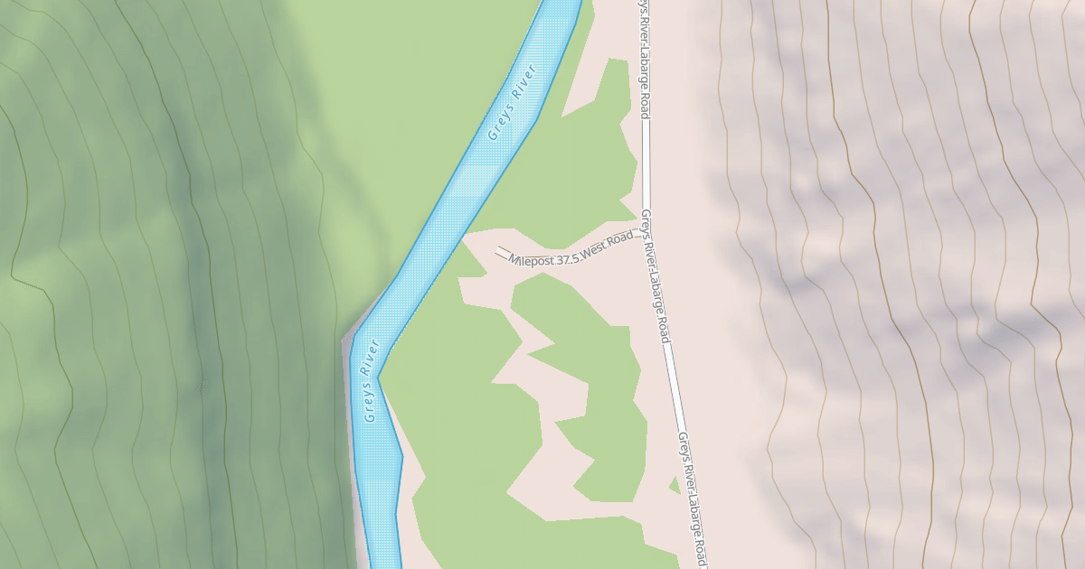 Map preview of MILEPOST 37.5 WEST
