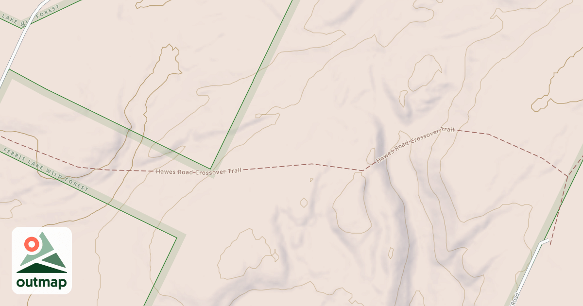 Map of Hawes Road Crossover Trail
