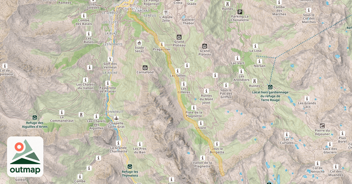 Map of Col de l'Aiguille Noire — Tigny