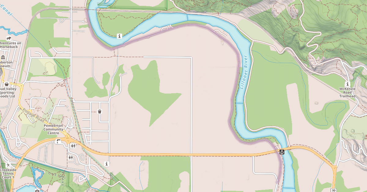 Map preview of Pemberton Dyke Lillooet River BC Rail - Hwy99