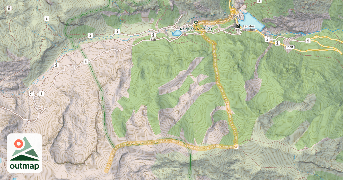 Map of Pointe de la Corne de Bouc — Les Mesches
