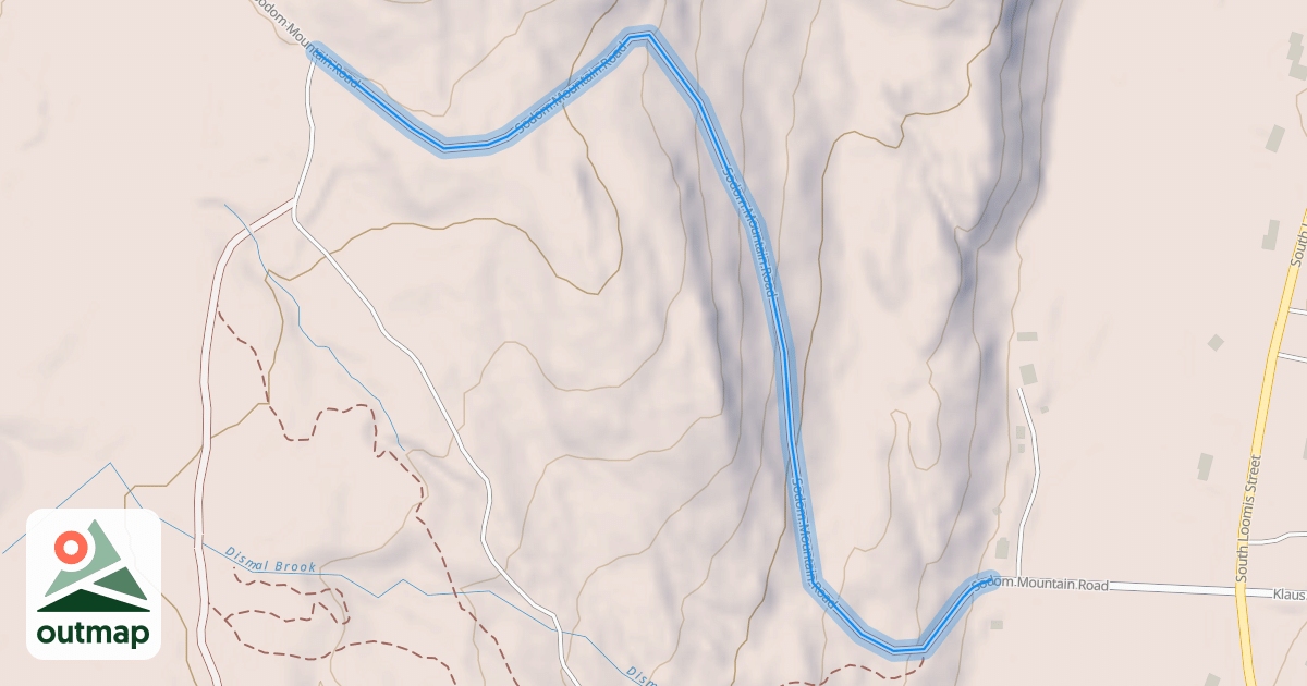 Map of Sodom Mountain Road