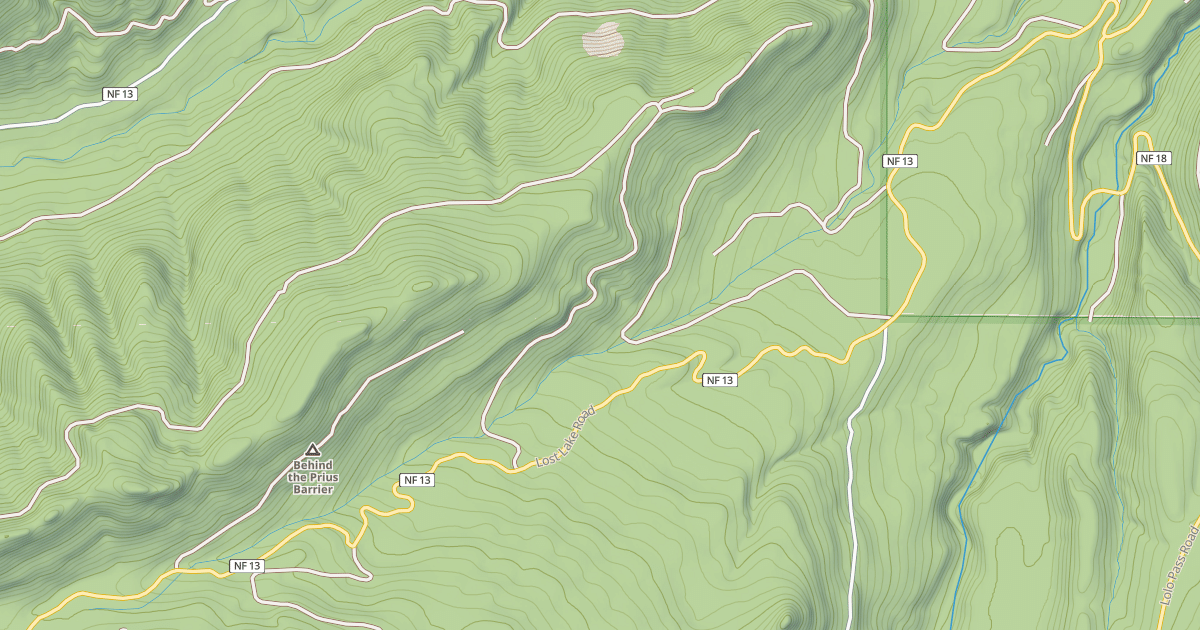 Map preview of LOST LAKE/LAKE BRANCH ROAD